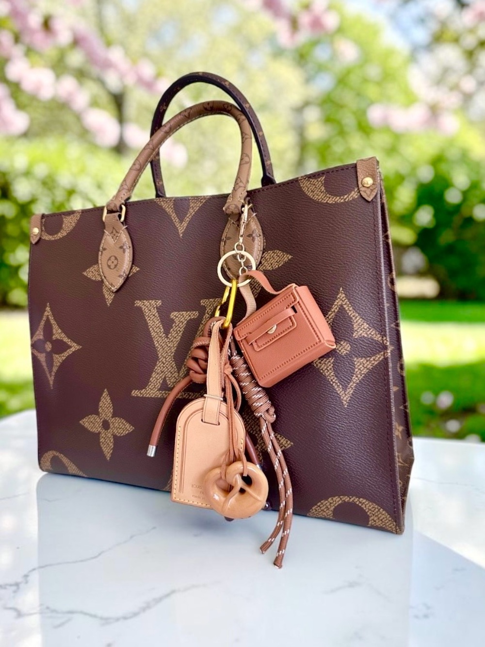 Louis Vuitton Leather Luggage Tag with Bag Charm